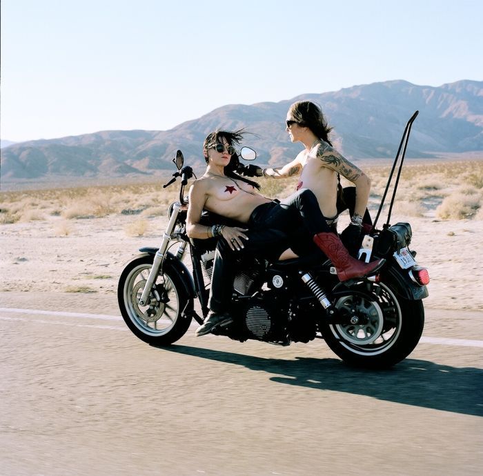 Girls on a motorcycle in Kishinev