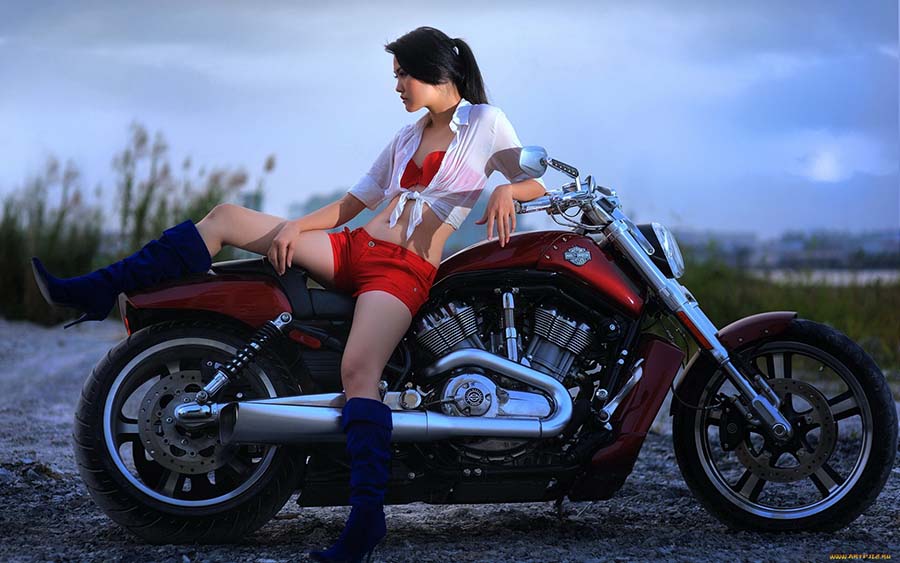 Beautiful girls and motorcycles in Kishinev