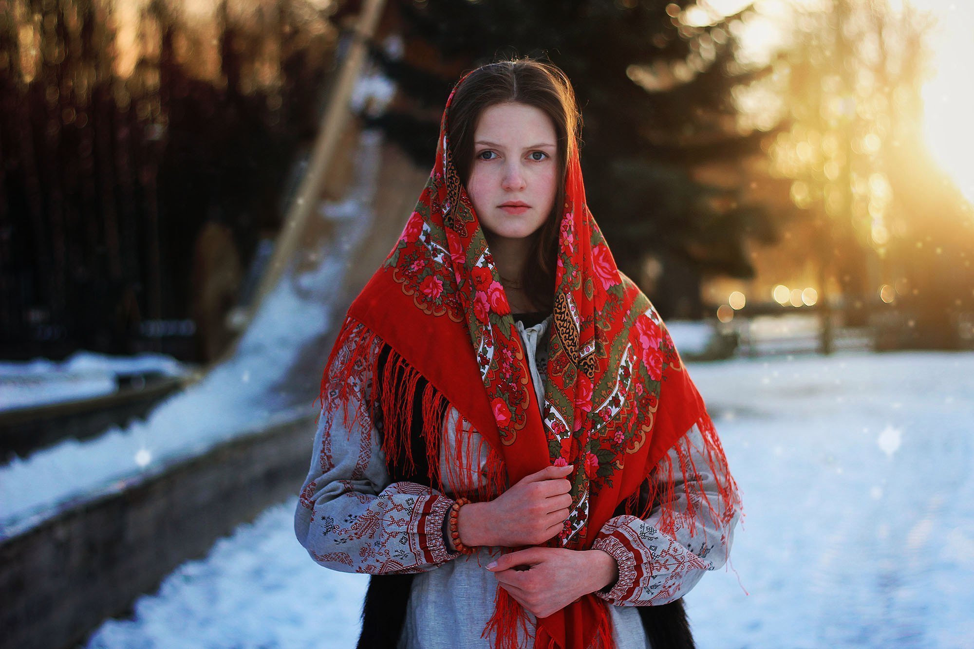 Girls in Slavic costumes in Kishinev