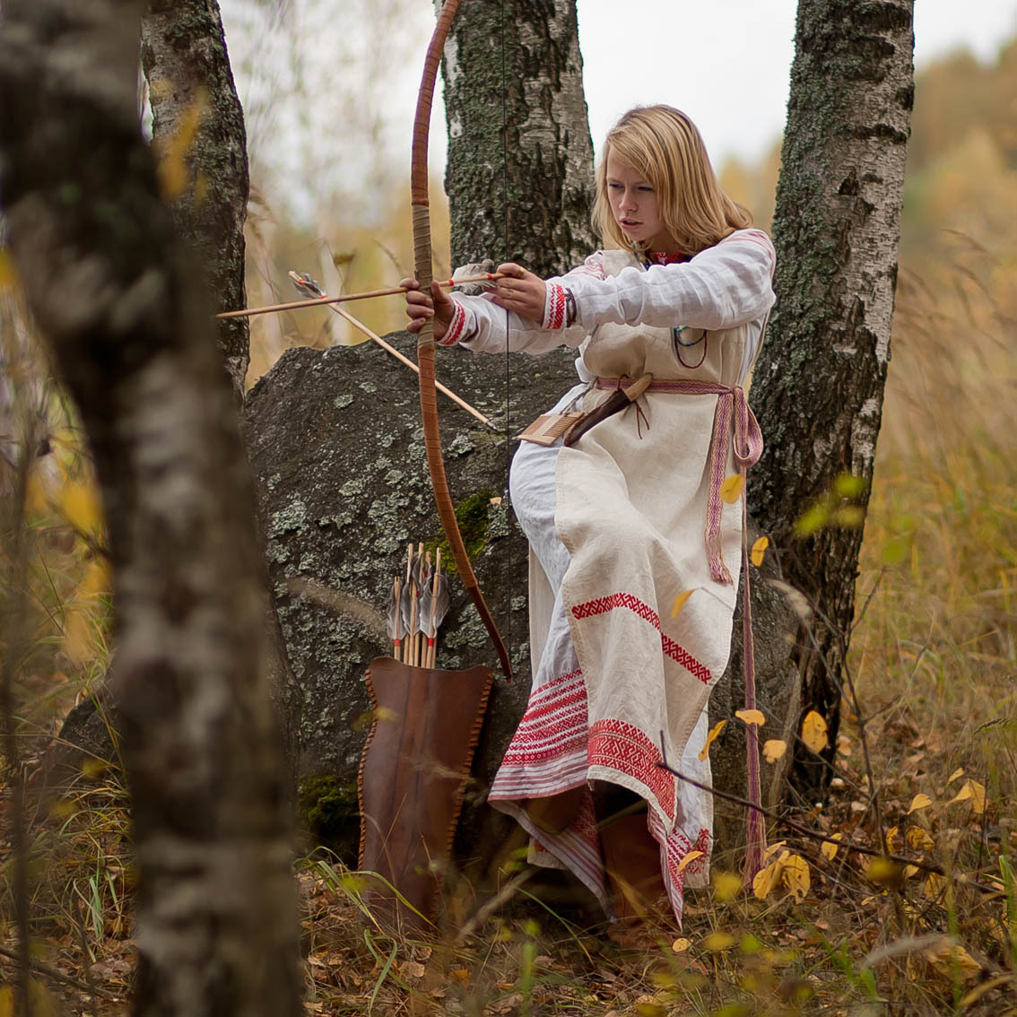 Sexy photo Girls in Slavic costumes in Kishinev